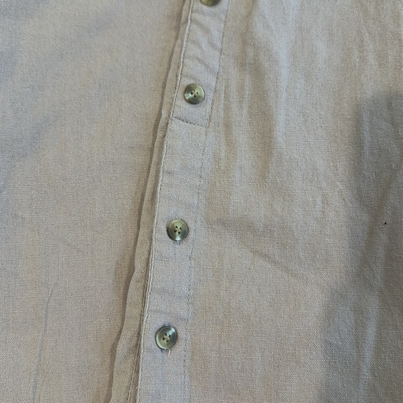 Linen Lux Cottage Core Pink Buttton Side Dress - Picture 6 of 7